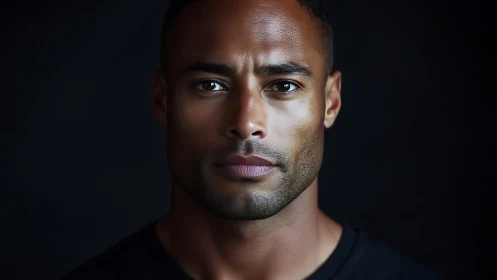 Calm, confident portrait of a man in soft studio light.
