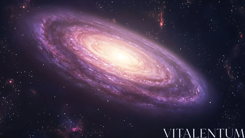 Spiral galaxy glows in deep space with luminous stellar core