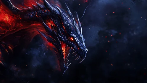 Volcanic chromatic dragon rendered in high-energy detail.