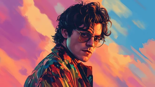 Painterly dusk wraps a reflective youth in neon quiet