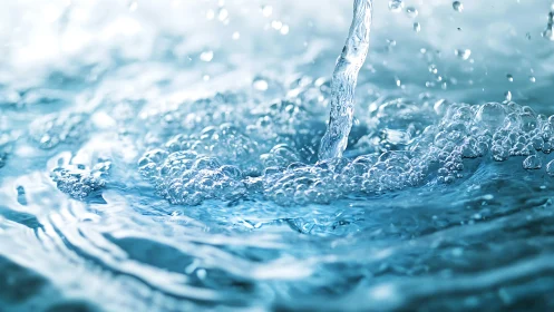 Bubbling blue splash where liquid choreography takes over.