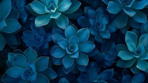 Teal Succulents Dance: A Geometric Bloom Reverie