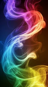 Spectral fluid dynamics of multi-hue volumetric light trails.