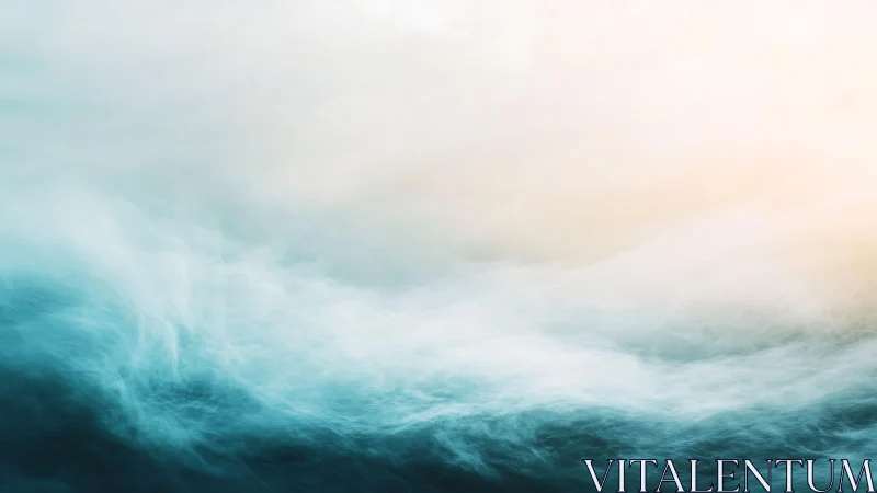 Tranquil Abstract Ocean Mist with Soft Sunrise Lighting.
