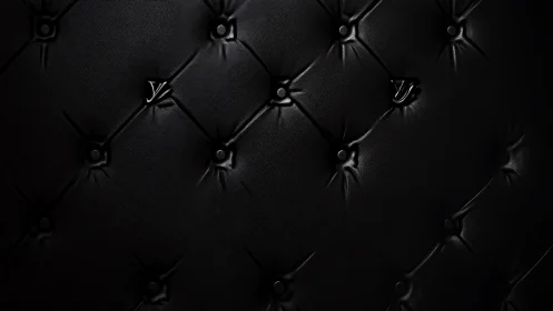 Black leather tufted upholstery pattern with buttons.