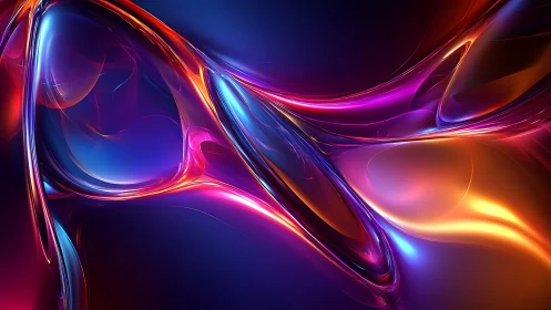 Neon fluid ribbons over glowing abstract gradients.