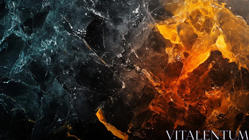 Abstract ice and fire textured background in digital art style.