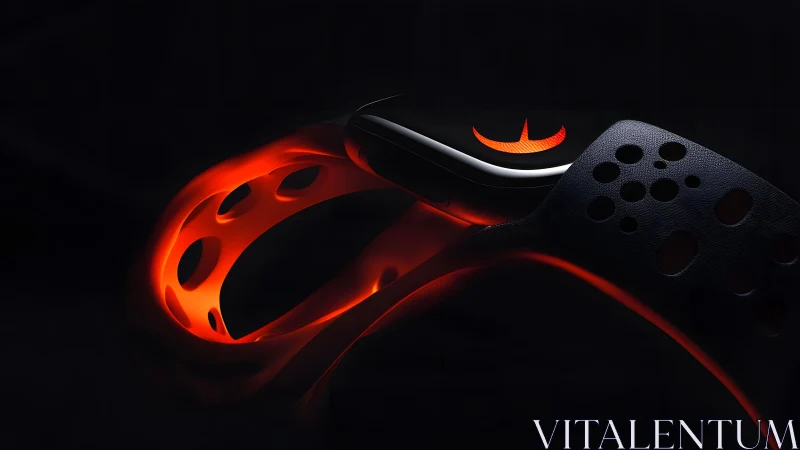 Sleek Smart Fitness Band with Perforated Strap in Futuristic Lighting.