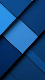 Layered blue geometric planes form a clean overlapping diagonal grid