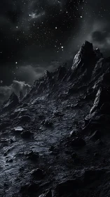 Nocturnal extraterrestrial ridge under dense starfield sky