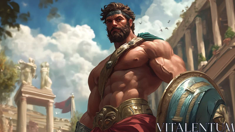 Heroic warrior study in neoclassical digital fantasy lighting