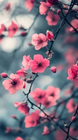 Shallow Depth Field Cherry Blossom Study: Selective Focus Botanical Photography