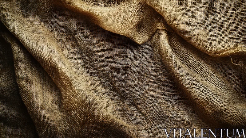Woven Textile Detail: Linen Fibers Under Directional Illumination.