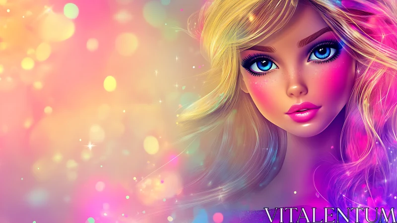 Dreamy pastel portrait in a swirl of sparkling color.