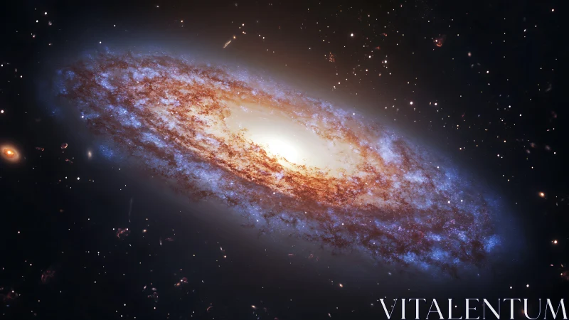 Softly glowing spiral galaxy adrift in a starlit void.