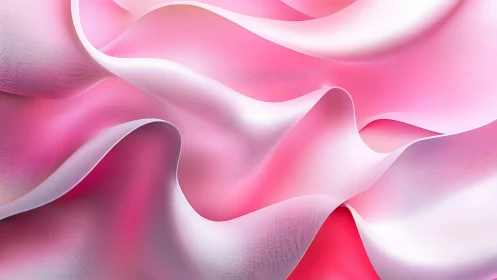 Layered pink and white digital folds form undulating surfaces