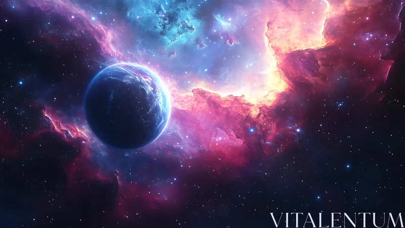 Luminous exoplanet framed by energized nebular ionization field