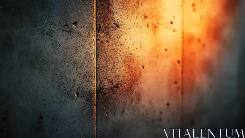 Concrete wall close-up with dramatic sunset lighting, modern style.