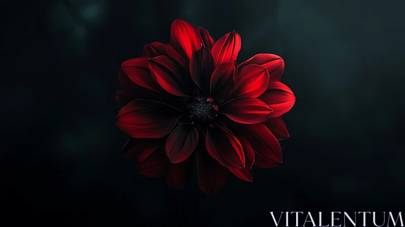 Luminescent Dahlia Specimen Against Darkened Background.