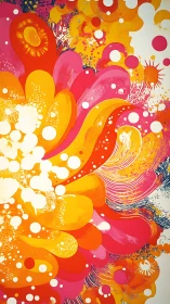 Digital painting of radiant floral bursts with dynamic overlays.