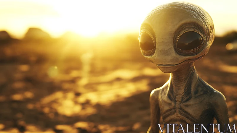 Backlit extraterrestrial portrait renders cinematic desert mood