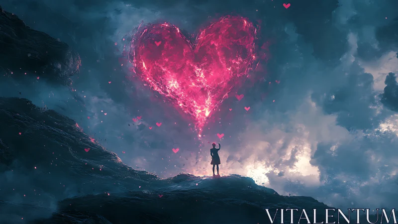 A Solitary Heart Glowing Above the Mountain.