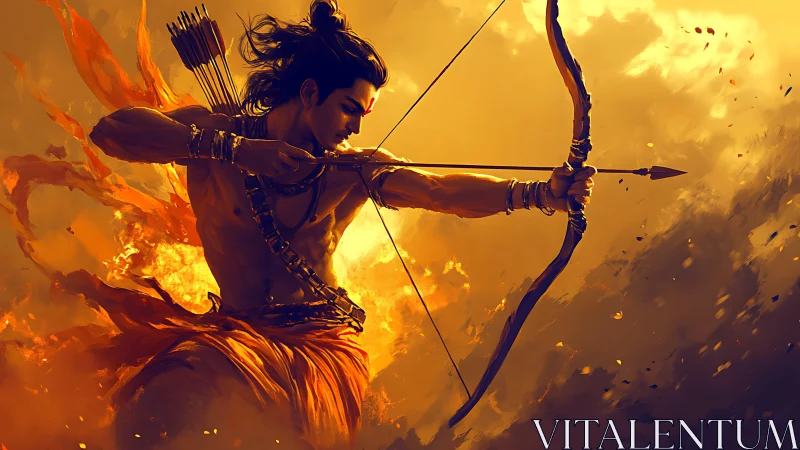 Sun-forged archer carves a blazing path through stormfire