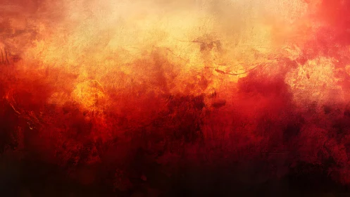 Fiery Abstract Texture with Bold Red and Golden Hues, Modern Art.