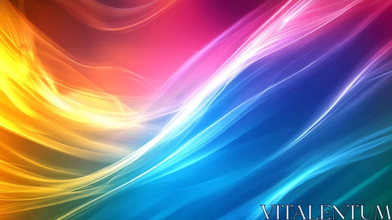 Vibrant flowing light waves in multicolor digital abstract.