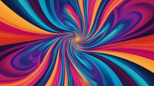 Spiraling rainbow currents swirling into a playful vortex.