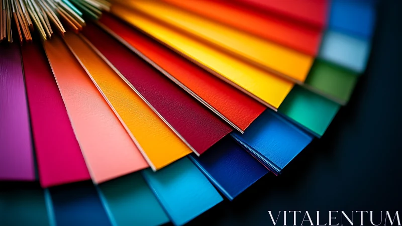 Radiant fan of color swatches ignites a prismatic spectrum.