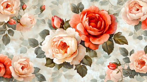 Coral Garden Dreams: Blooming Peonies in Watercolor Romance