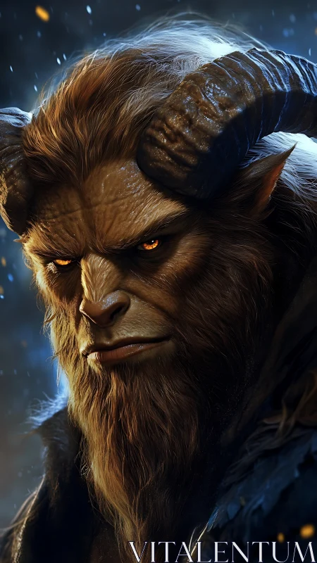 Horned leonine beast portrait with cinematic rim lighting.