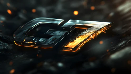 Metallic G7 Logo with Fiery Highlights in Dramatic 3D Style.