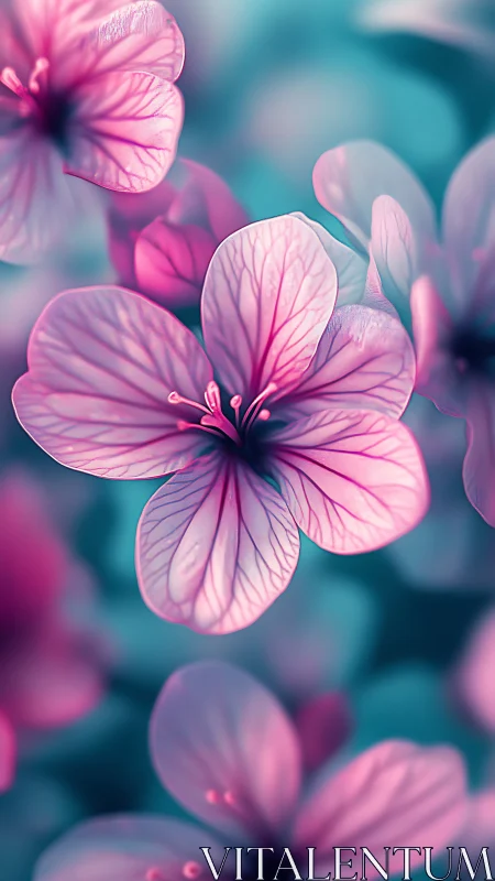 Pink petals glow in dreamlike floral bokeh.