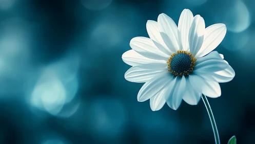 Crystalline Daisy Dreams Against Teal Infinity.