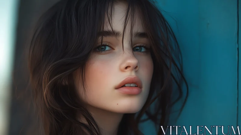 Soft-lit close-up portrait renders hyperreal youthful emotion