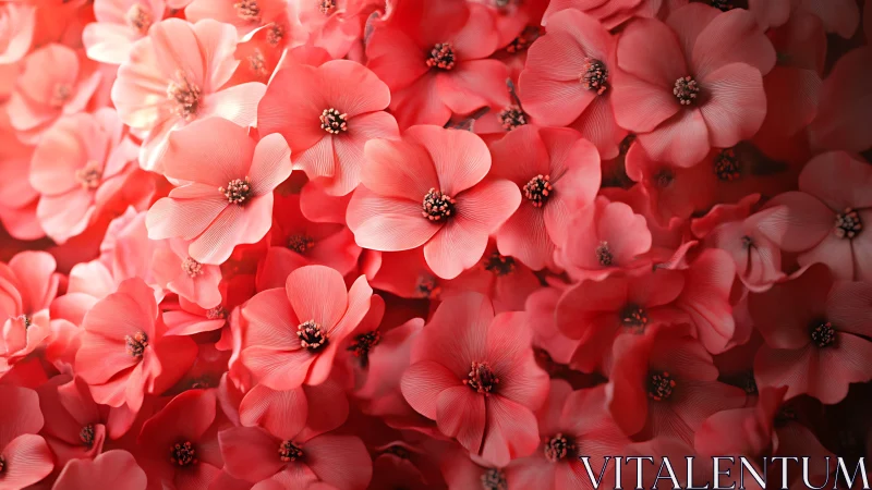 Coral Petals Cascade: A Symphony of Ruffled Blooms.