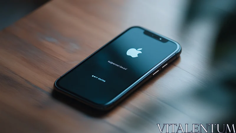 iPhone Boot Screen Loading State: Dark Mode Minimalist Interface.
