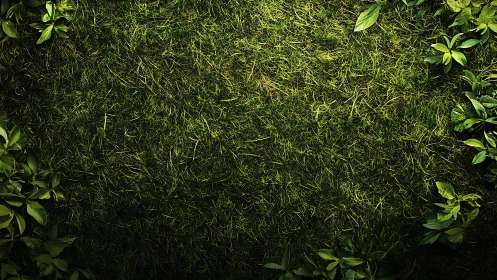Verdant Tapestry of Lush Grass and Emerald Foliage.