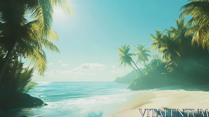 Turquoise Paradise: Where Palms Kiss the Horizon.