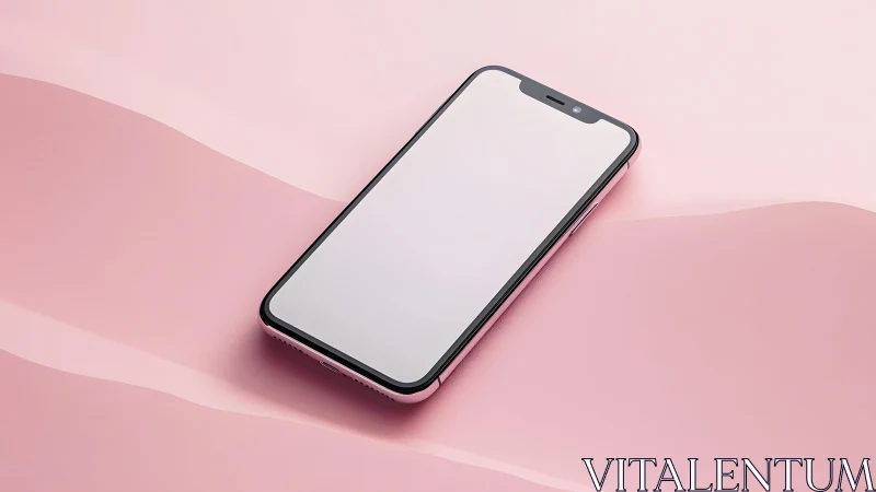 Sleek smartphone on pastel pink background, modern minimalist style. Sleek smartphone on pastel pink background, modern minimalist style.