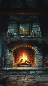 Firelit Cathedral Glows Within Stone Embrace