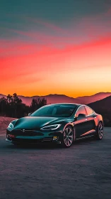 Electric sunset cruise with a sleek modern road companion.