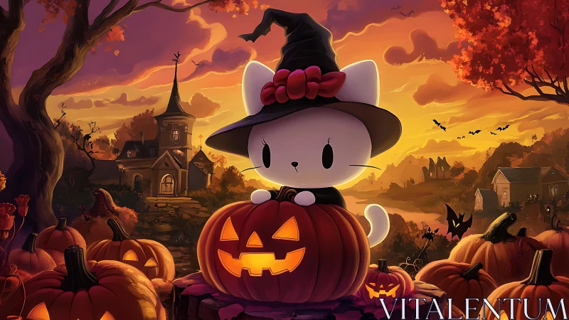 Hello Kitty Celebrates Halloween in Pumpkin Patch.