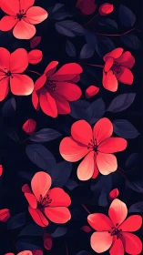 Vibrant Coral Blooms Glow Against Deep Night Skies