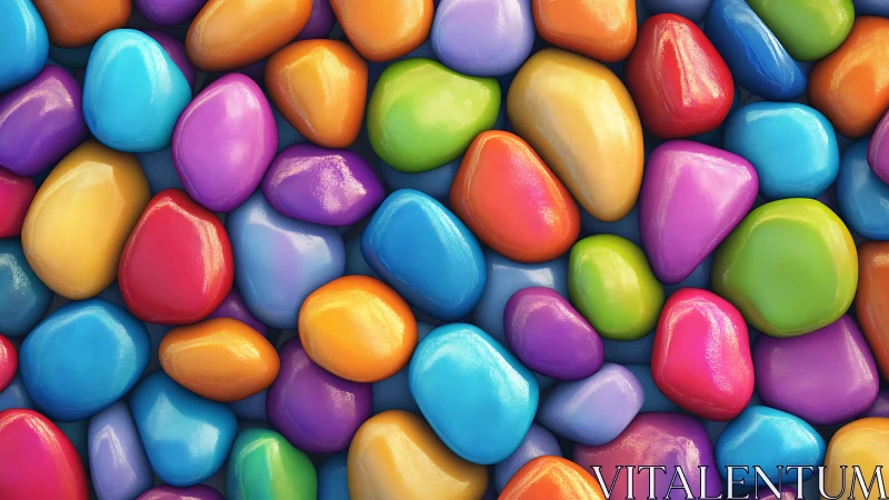Colorful Glazed Eggs Packed Tightly Together