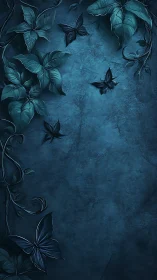 Midnight ivy climbs as obsidian butterflies quietly shimmer.