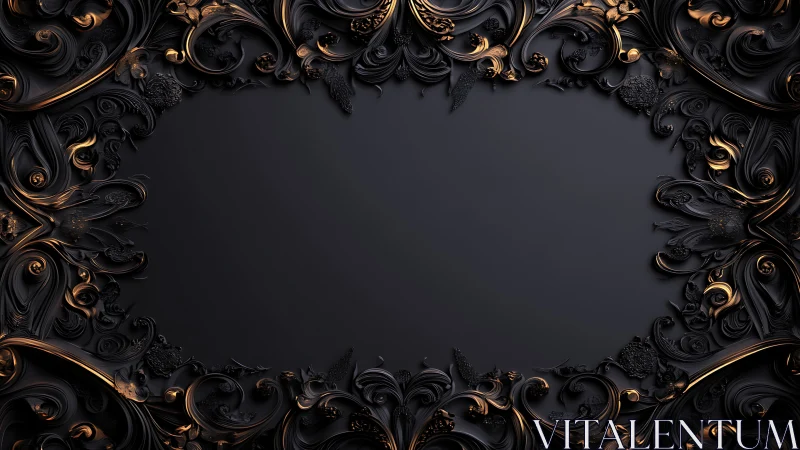 Ornate black and gold frame inviting your story inside.