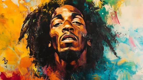 Expressive close-up portrait rendered in vibrant impasto strokes